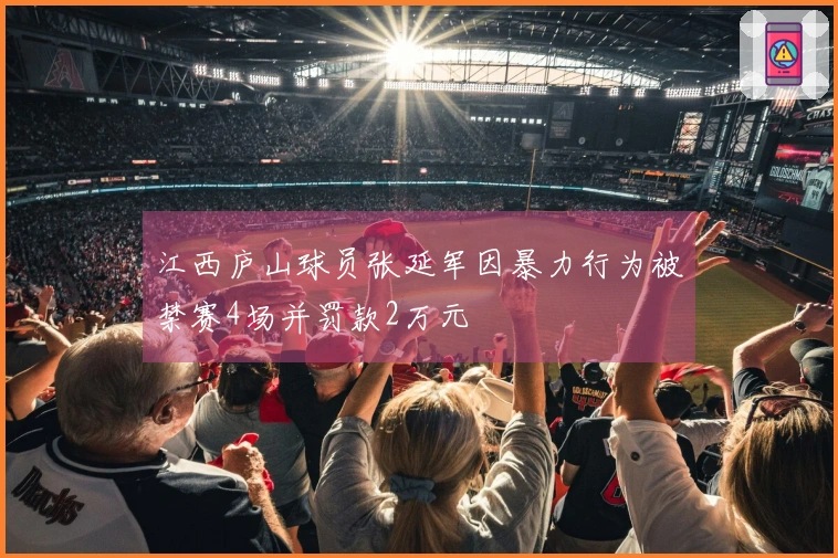 江西庐山球员张延军因暴力行为被禁赛4场并罚款2万元